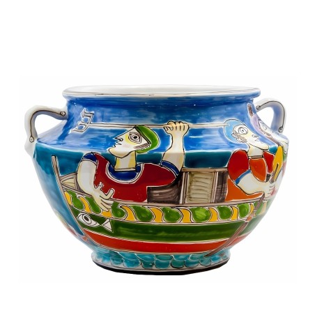 Sicilian Ceramic Vase DS Skipos Grecia VS658GR de simone pottery Sicilian Ceramic Vase DS Skipos Grecia VS658GR de simone pottery